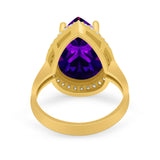 Teardrop Cocktail Engagement Ring Pear Simulated Cubic Zirconia 925 Sterling Silver