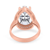 Teardrop Cocktail Engagement Ring Pear Simulated Cubic Zirconia 925 Sterling Silver