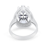 Teardrop Cocktail Engagement Ring Pear Simulated Cubic Zirconia 925 Sterling Silver