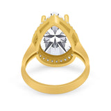 Teardrop Cocktail Engagement Ring Pear Simulated Cubic Zirconia 925 Sterling Silver