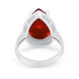 Teardrop Cocktail Engagement Ring Pear Simulated Cubic Zirconia 925 Sterling Silver