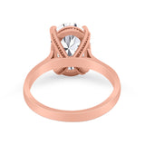 Solitaire Oval Wedding Engagement Ring 925 Sterling Silver