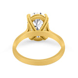 Solitaire Oval Wedding Engagement Ring 925 Sterling Silver