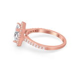 Halo Princess Cut Wedding Ring Simulated Cubic Zirconia 925 Sterling Silver