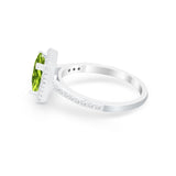 Halo Princess Cut Wedding Ring Simulated Cubic Zirconia 925 Sterling Silver