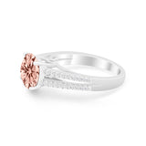 Vintage Style Round Simulated Cubic Zirconia Engagement Ring 925 Sterling Silver