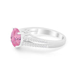Vintage Style Round Simulated Cubic Zirconia Engagement Ring 925 Sterling Silver