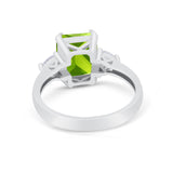 Three Stone Wedding Ring Heart Simulated Cubic Zirconia 925 Sterling Silver BA1058
