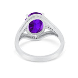 Art Deco Engagement Bridal Ring Simulated Cubic Zirconia 925 Sterling Silver BA1059