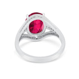 Art Deco Engagement Bridal Ring Simulated Cubic Zirconia 925 Sterling Silver BA1059