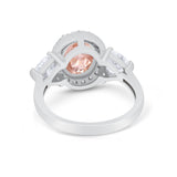 Three Stone Engagement Ring Simulated Cubic Zirconia 925 Sterling Silver BA1067