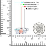 Three Heart Engagement Promise Ring Simulated Cubic Zirconia 925 Sterling Silver