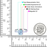 Art Deco Wedding Ring Emerald Cut Simulated Cubic Zirconia 925 Sterling Silver