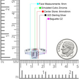 Art Deco Wedding Ring Emerald Cut Simulated Cubic Zirconia 925 Sterling Silver