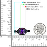Halo Cushion Infinity Twist Side Stone Simulated Black CZ Engagement Ring Cubic Zirconia 925 Sterling Silver