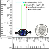 Halo Cushion Infinity Twist Side Stone Simulated Black CZ Engagement Ring Cubic Zirconia 925 Sterling Silver