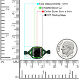 Halo Cushion Infinity Twist Side Stone Simulated Green Emerald CZ Engagement Ring Cubic Zirconia 925 Sterling Silver