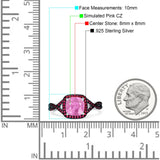 Halo Cushion Infinity Twist Side Stone Simulated Ruby CZ Engagement Ring Cubic Zirconia 925 Sterling Silver
