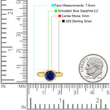 Bezel Set 6mm Round Engagement Ring Cubic Zirconia 925 Sterling Silver