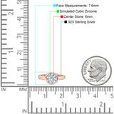 Bezel Set 6mm Round Engagement Ring Cubic Zirconia 925 Sterling Silver