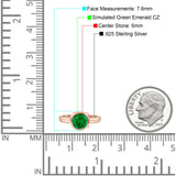 Bezel Set 6mm Round Engagement Ring Cubic Zirconia 925 Sterling Silver