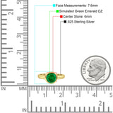 Bezel Set 6mm Round Engagement Ring Cubic Zirconia 925 Sterling Silver