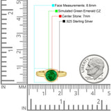 Bezel Set 7mm Round Cubic Zirconia Engagement Ring 925 Sterling Silver