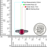 Bezel Set 7mm Round Cubic Zirconia Engagement Ring 925 Sterling Silver
