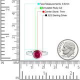 Bezel Set 7mm Round Cubic Zirconia Engagement Ring 925 Sterling Silver