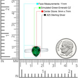 Bezel Set 9mmX7mm Pear Engagement Ring Cubic Zirconia 925 Sterling Silver