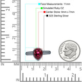 Bezel Set 9mmX7mm Pear Engagement Ring Cubic Zirconia 925 Sterling Silver