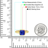 Bezel Set 7mmX7mm Asscher Engagement Ring Cubic Zirconia 925 Sterling Silver