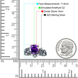 Art Deco Round Cubic Zirconia Infinity Leaf Design Bridal Ring 925 Sterling Silver
