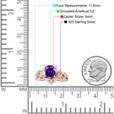 Art Deco Round Cubic Zirconia Infinity Leaf Design Bridal Ring 925 Sterling Silver