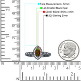 Art Deco Engagement Ring Halo Marquise Cubic Zirconia 925 Sterling Silver