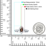 Art Deco Engagement Ring Halo Marquise Natural Chocolate Smoky Quartz 925 Sterling Silver