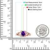 Round Engagement Ring Split Shank Cubic Zirconia 925 Sterling Silver