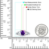 Round Engagement Ring Split Shank Cubic Zirconia 925 Sterling Silver