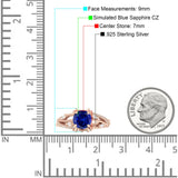 Round Engagement Ring Split Shank Cubic Zirconia 925 Sterling Silver