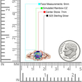 Round Engagement Ring Split Shank Cubic Zirconia 925 Sterling Silver