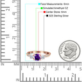 Infinity Round Three Stone Ring Cubic Zirconia 925 Sterling Silver