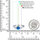 Infinity Round Three Stone Ring Cubic Zirconia 925 Sterling Silver