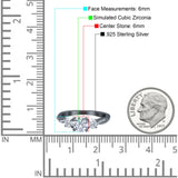Infinity Round Three Stone Ring Cubic Zirconia 925 Sterling Silver