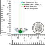 Infinity Round Three Stone Ring Cubic Zirconia 925 Sterling Silver