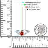 Infinity Round Three Stone Ring Cubic Zirconia 925 Sterling Silver