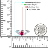Infinity Round Three Stone Ring Cubic Zirconia 925 Sterling Silver