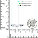 8mm Contour Curved V-Band Vintage Pear Teardrop Chevron Ring Cubic Zirconia 925 Sterling Silver