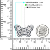 Butterfly Cluster Ring Sparkling Crystal Baguette Cubic Zirconia 925 Sterling Silver