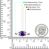 Three Stone Round Pear Teardrop Cubic Zirconia Trilogy Engagement Ring 925 Sterling Silver