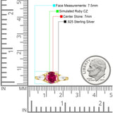 Three Stone Round Pear Teardrop Cubic Zirconia Trilogy Engagement Ring 925 Sterling Silver